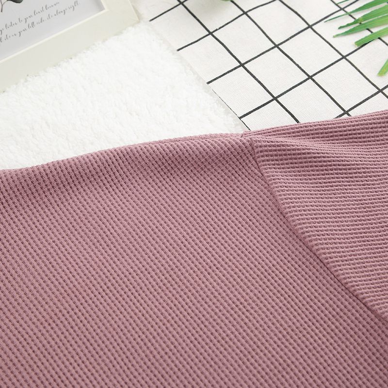 2024 Autumn Fashion Knitted Short Sleeve Pajamas Two-Piece Set Casual Cool Breathable Women's Homewear_voghion.com