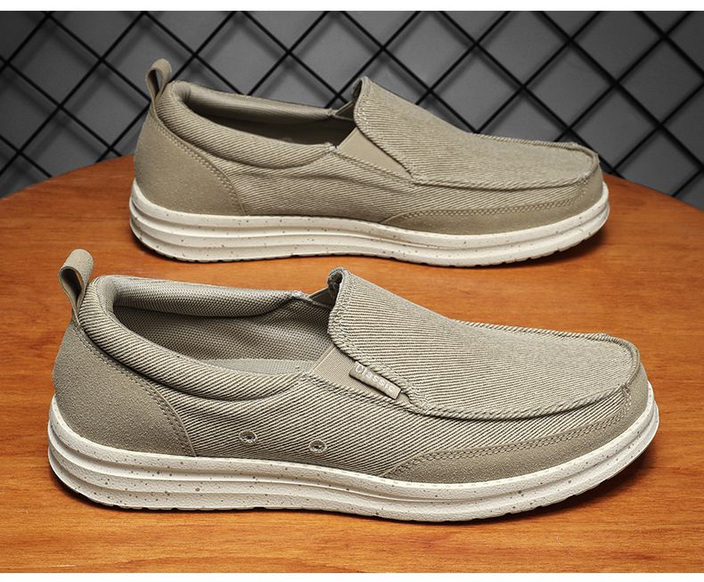 Nouveaux mocassins en toile de grande taille, chaussures décontractées en tissu populaires pour le printemps et l'été, chaussures pour hommes ultra légères_voghion.com