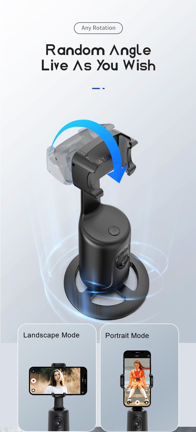 Music Festival P01 360 Rotation Face Body Auto Tracking Tripod Desktop Handheld Gimbal Phone Live Video Assistant Selfie Stick Vlog_voghion.com