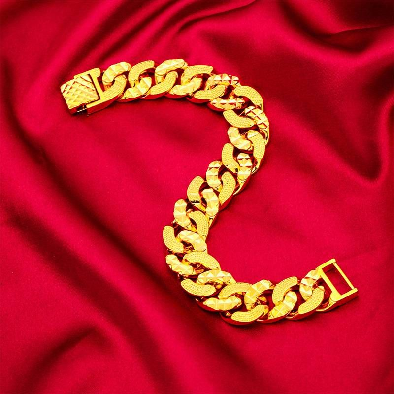 Vieam Sand Gouden Armband Heren Verguld Dames Paardenzweep Liefhebbers Lange Tijd Vervaagt Niet Armband_voghion.com