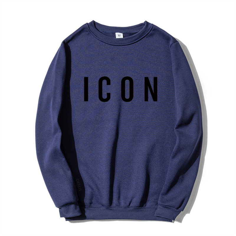 ICON Meeste 2023. aasta sügis, uus trükitud ümara kaelusega kampsun, meeste noorte trend Meeste mood vabaaja pulloverid_voghion.com