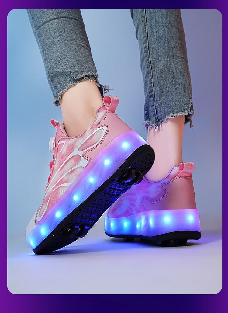 Leuchtschuhe für Mädchen USB-Lade-LED-Leuchtschuhe für Erwachsene Rollschuhe_voghion.com