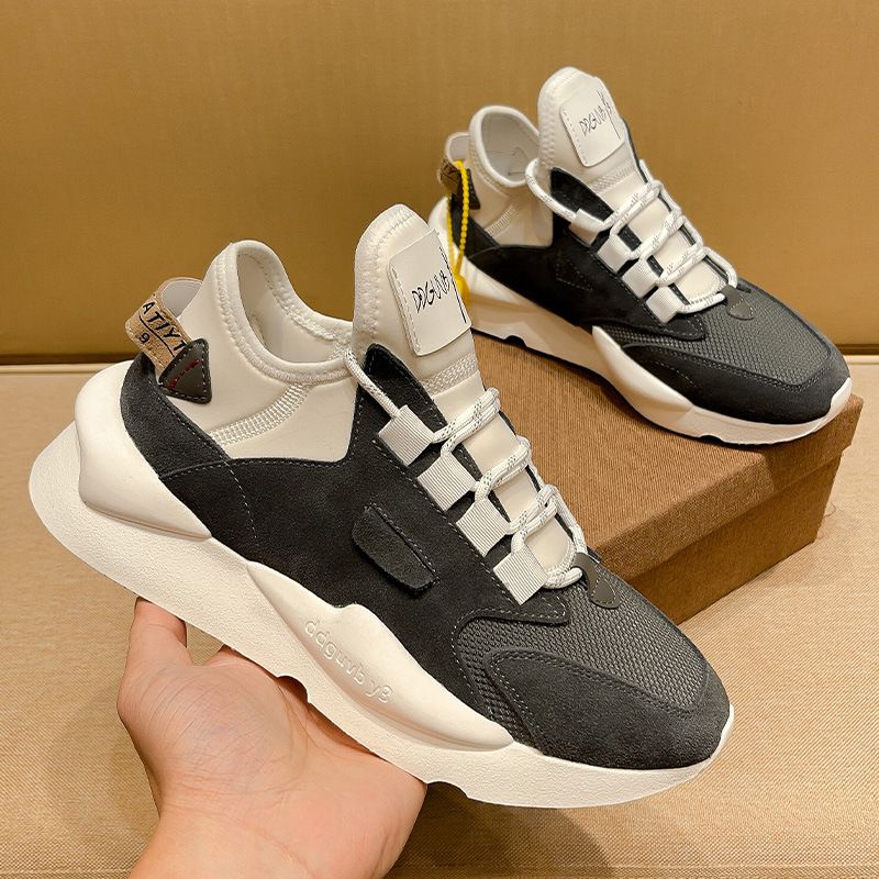 Zapatos deportivos casuales transpirables de cuero genuino con suela gruesa y aumento de altura para hombres_voghion.com