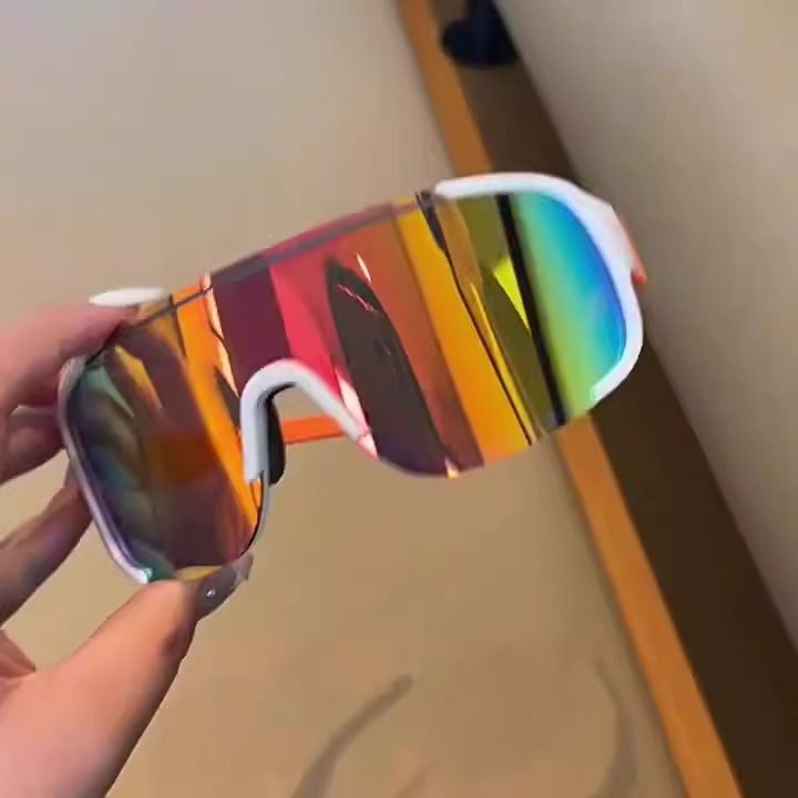 Outdoor Cycling Windproof Slimming Sunglasses Ski Goggles Protective Black Large Frame Hiking Glasses_voghion.com