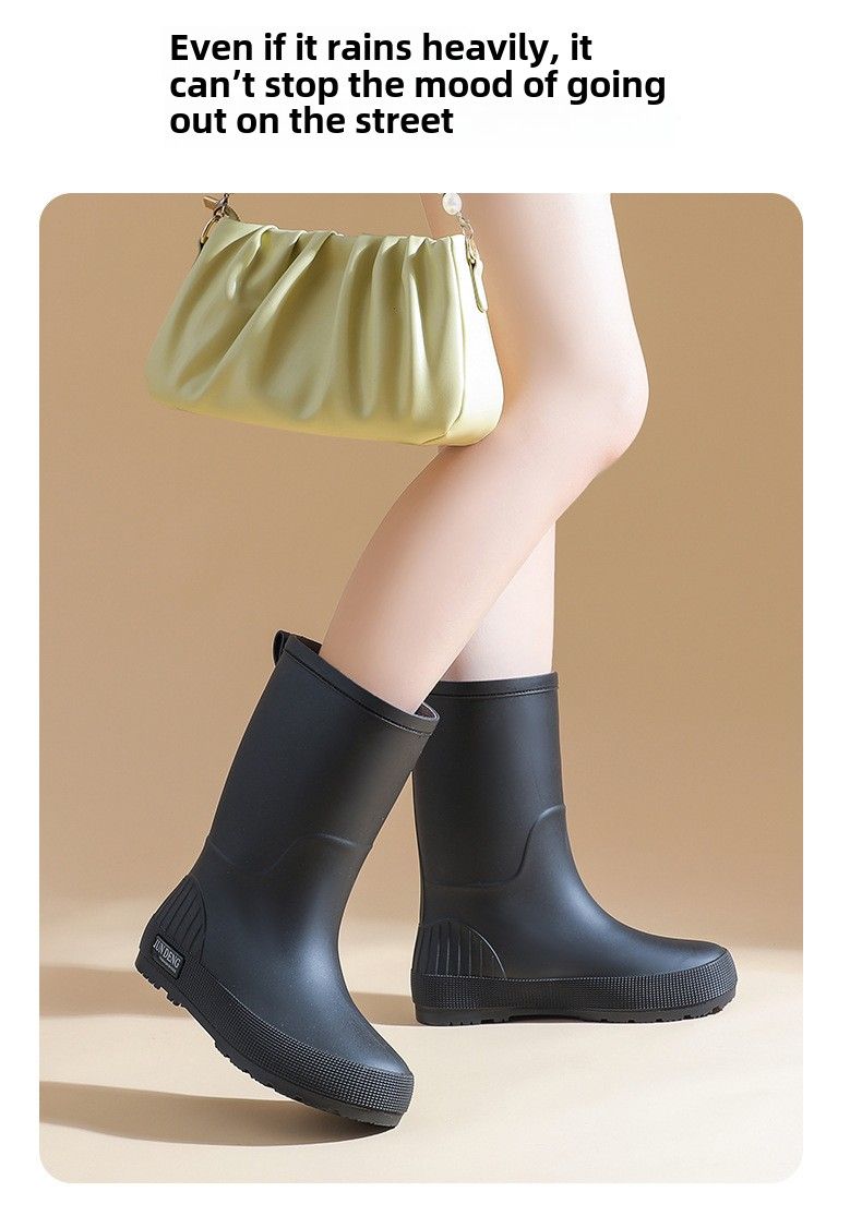 Scarpe casual da donna in PVC impermeabili e antiscivolo, resistenti all'usura, per autolavaggio, scarpe da pioggia alla moda da donna_voghion.com
