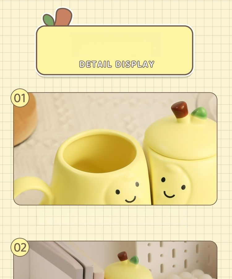 Tazza in ceramica con adesivo per acqua Hug Couple, set di tazze non separate a forma di pera, regalo di compleanno per la migliore amica_voghion.com