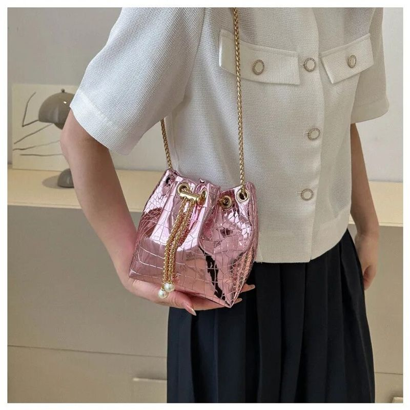 Trend Pailletten Schulter Kette Umhängetasche Eimer Handtasche Tote Weibliche Messengen für Frauen Damen_voghion.com