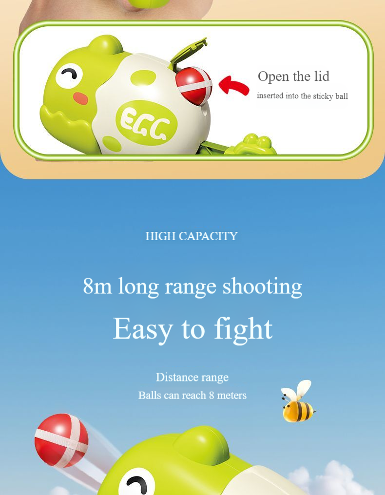 Children's Dinosaur Shooter Sticky Ball Set Cute and Fun Styling Parent Child Interactive Puzzle Game New Year Gift 2024_voghion.com