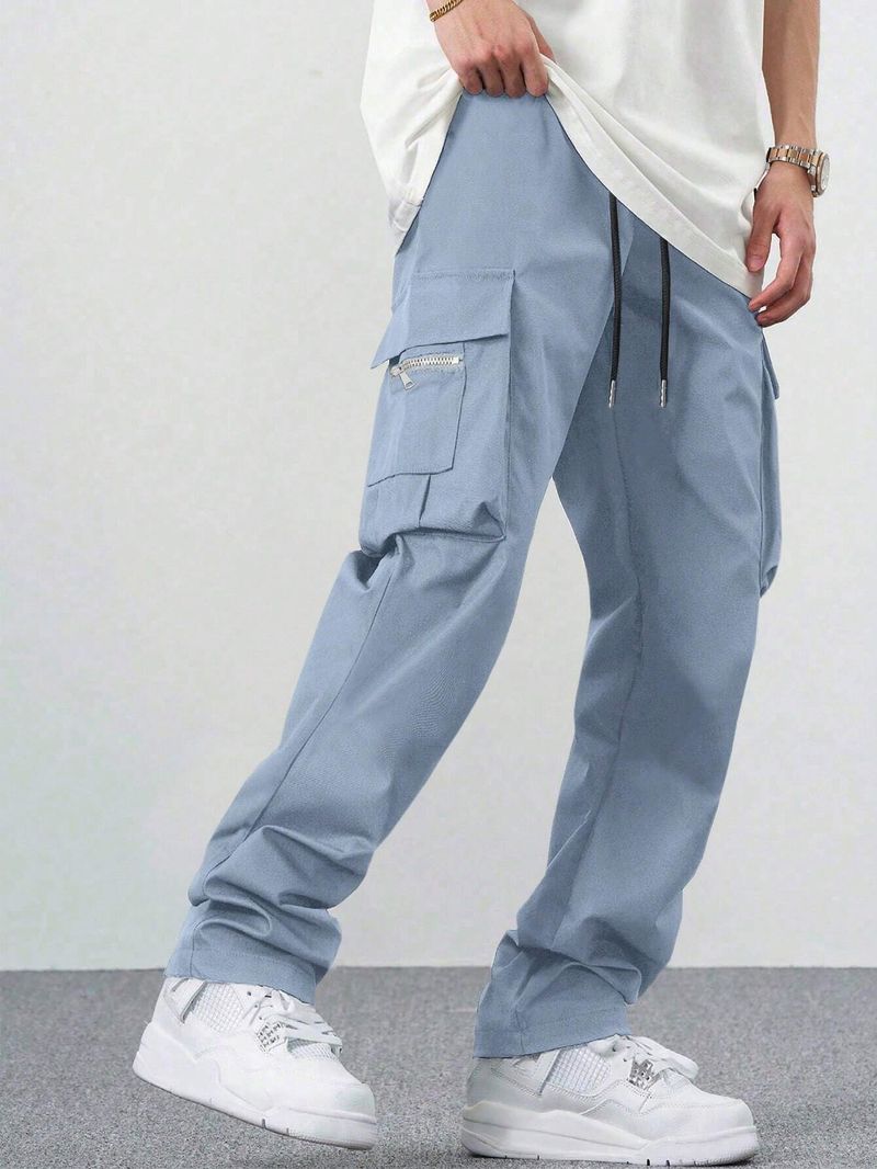 Herrenbekleidung Loose Multi Pocket Casual Herrenoveralls für Männer_voghion.com