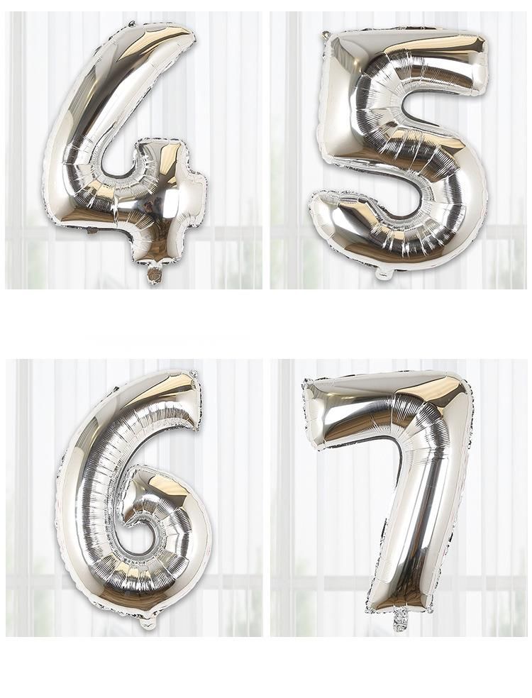 32inch Gold Silver Gradient Color Birthday Foil Background Wall Scene Party Decoration Number Balloons_voghion.com