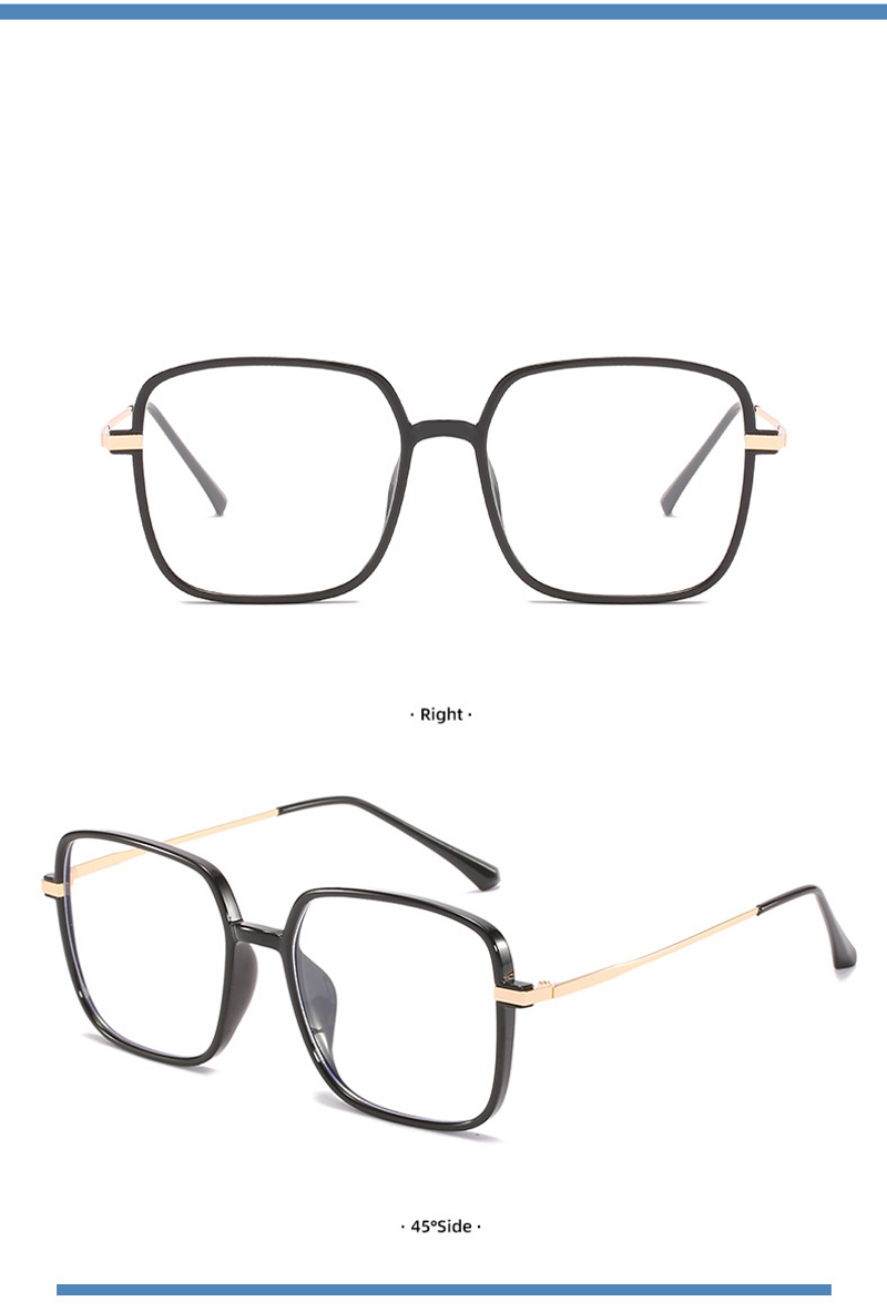 Μεταλλικά ανάμεικτα μεγάλα τετράγωνα γυαλιά με σκελετό επίπεδο καθρέφτη αντι-μπλε φως κατά της ακτινοβολίας άνδρες και γυναίκες_voghion.com