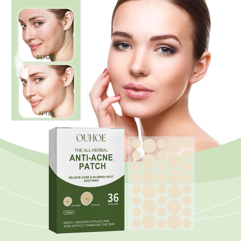 OUHOE Anti-Acne Patch, Gentle Cleansing Helps Relieve Facial Blemishes Appearance Concealer Breathable Facial Care Patch_voghion.com