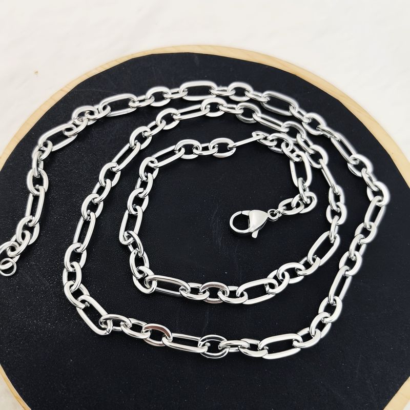 Titanium Steel Necklace Without Pendant Plain Korean Style Personality Trendy Men's Versatile Snake Bone Hip Hop Chain_voghion.com
