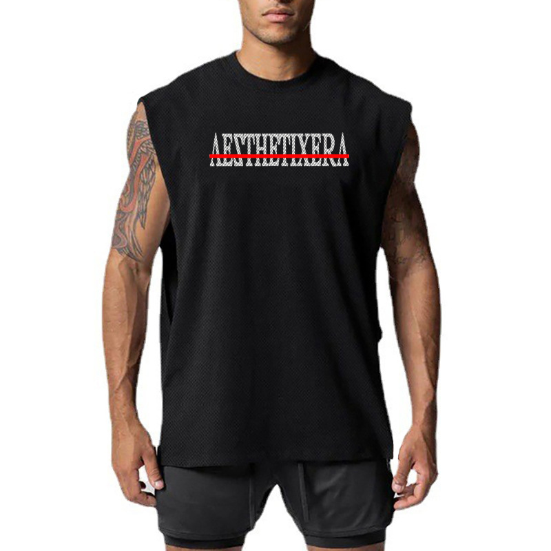 Fitness, schnell trocknendes Tanktop für Herren, lockeres Muskeltraining, Basketball, Sport-Top, ärmelloses Sweetheart-T-Shirt_voghion.com