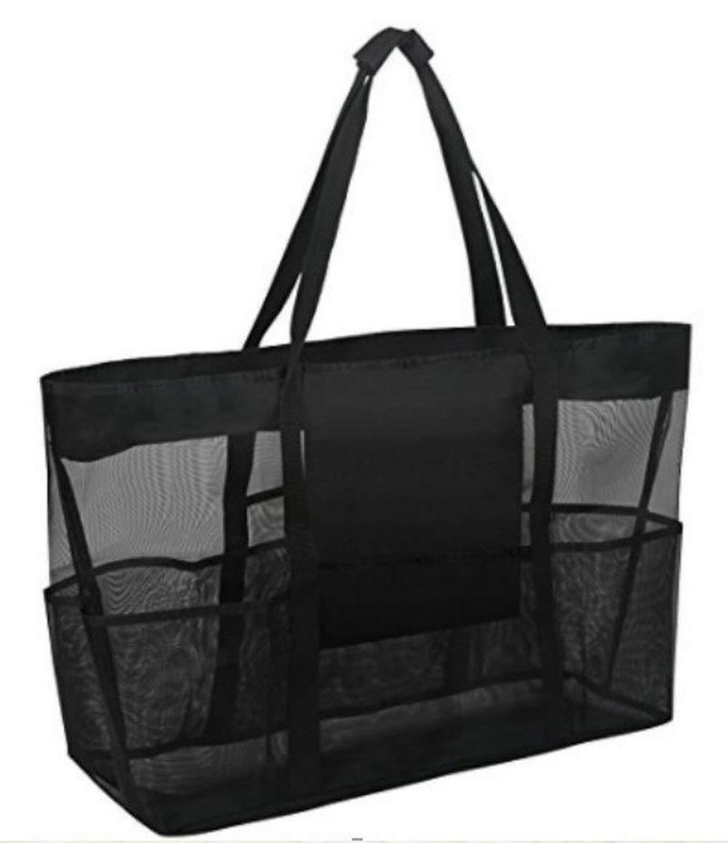 Geantă de plajă portabilă pentru cumpărături, geantă de plajă multifuncțională din PVC, capacitate mare, plasă de plajă_voghion.com