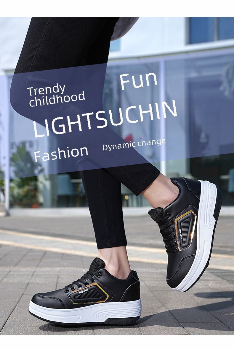 Neu Zweirädrige Flash-Schuhe Jungen Mädchen Rollschuhe Erwachsene Speed Skating Sneakers Abnehmbare Kinder_voghion.com