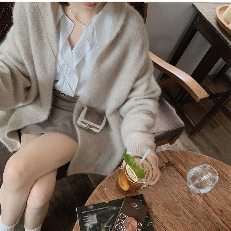 Cardigan Himalaya ~ Maglione pullover in stile casual, cardigan in cashmere lavorato a maglia, moda donna primavera e autunno a maniche lunghe_voghion.com