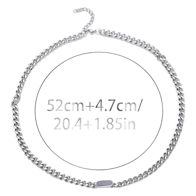Ins Style Hip-Hop Edelstahl Nicht verblassendes High-End-Nischen-Sweatshirt Unisex Cuban Plain Chain_voghion.com