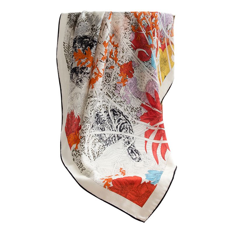 Mulberry silk, wool, silk scarv mothers elders, simple and versatile large square scarv, fashionable shawls for_voghion.com