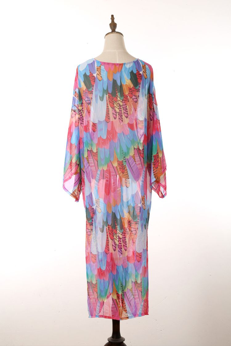 Robe de plage longue, cache-maillot, cardigan, coupe ajustée, vêtements de protection solaire, maillot de bain, chemisier, jupe portefeuille_voghion.com