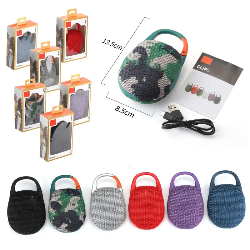 2025 Neuer CLIP5 Small Audio Portable Outdoor Anti-Fall-Karte Mini Bass Wireless Bluetooth-Lautsprecher_voghion.com