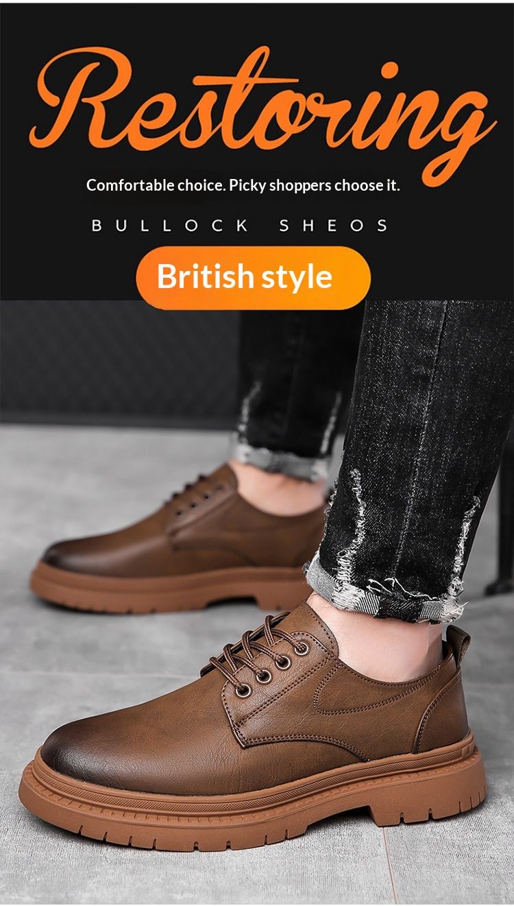 Glide Leather Frühling/Sommer Britische Derby-Schuhe mit dicker Sohle, lässige Herren-Martin-Stiefel, formelle Schuhe für Hochzeiten und Arbeit, niedrige Schafthöhe_voghion.com