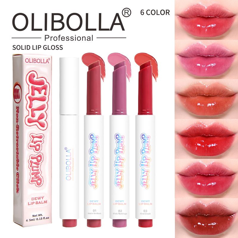 Color Pressing Water Light Solid Lip Gloss Lipstick Moisturizing Duddy Lipstick MirrorLipstick_voghion.com
