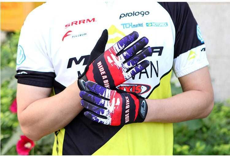 Bedruckte Fahrradhandschuhe für Herren, zum Autofahren, rutschfest, dünn, alle Finger, Bergsteigen, Sport, Fitness, Frühling und Jagd, taktisches Messer_voghion.com