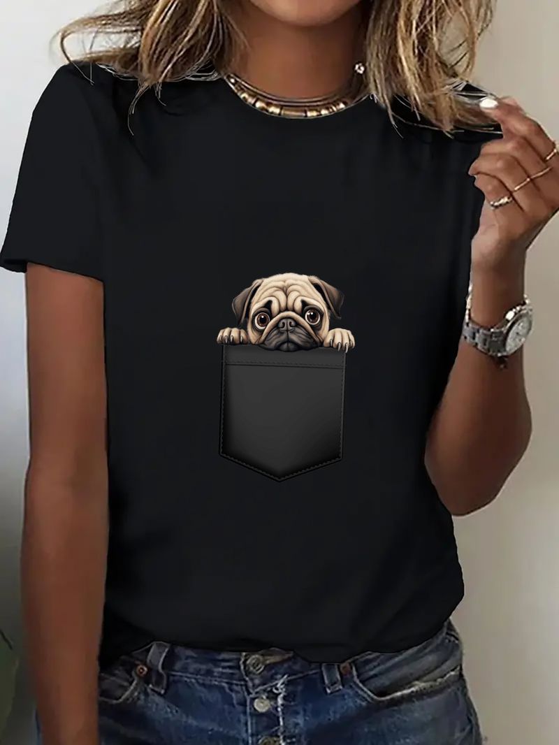 Frühling und Sommer neue Damenmode aus Europa und Amerika, lockere Oberteile, bedruckte Damen-T-Shirts_voghion.com