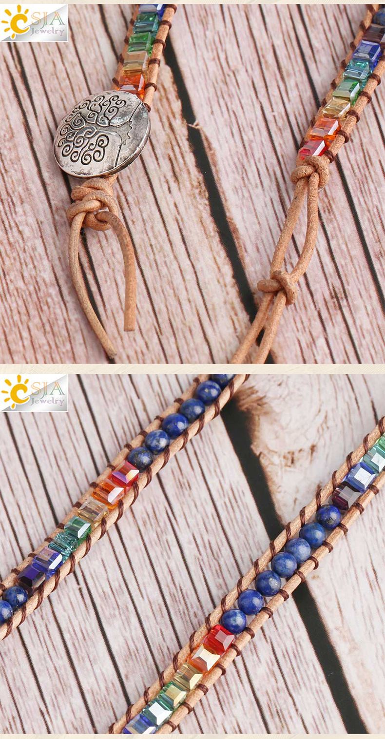 Irregular Crystal Multi Layer Wrapped Leather Purple Druze Quartz Colored Beads Bohemian Handmade Bracelet_voghion.com