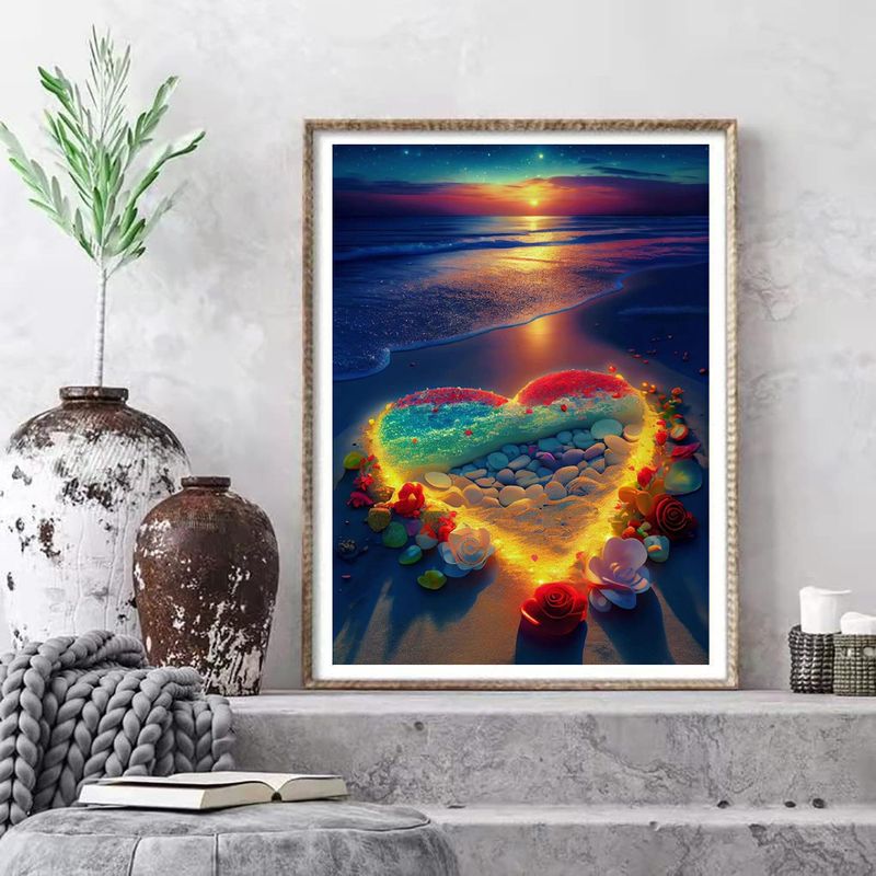 Pittura a diamante 5D piena di diamanti paesaggio marino spiaggia cristallo pietra ricamo a diamante fai da te_voghion.com