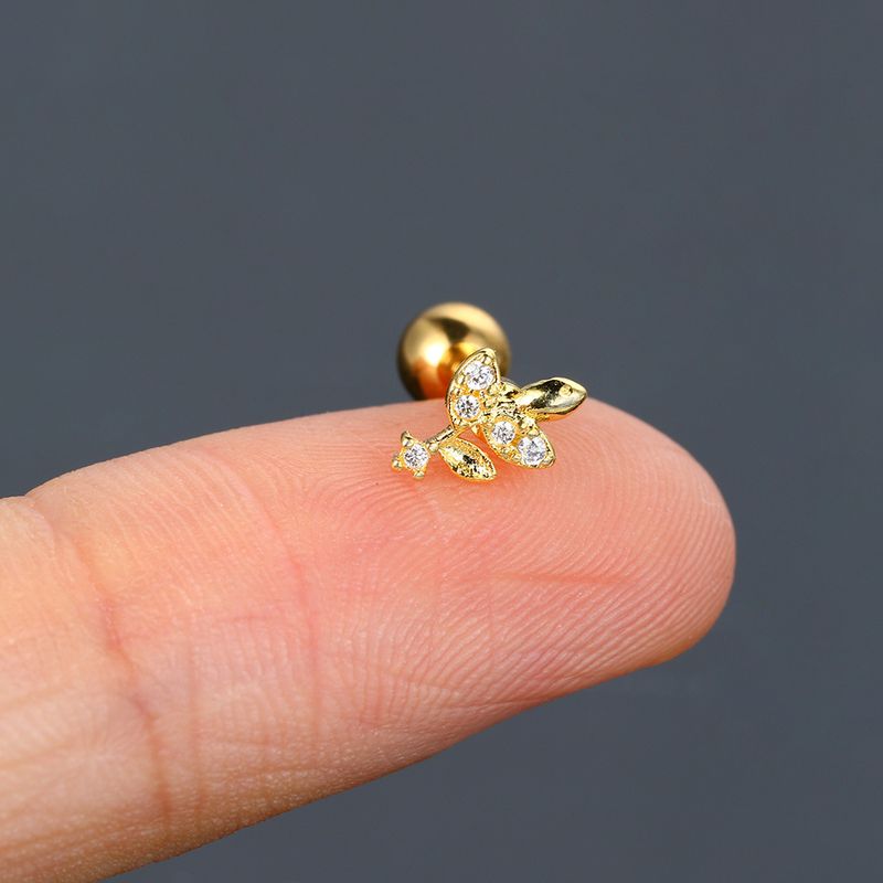 Unisex-Mode kleine frische Blumen-Ohrknochenbolzen für Frauen mit eingelegten Zirkon-Gewindekugel-Ohrschnallen-Piercing-Ohrringe_voghion.com