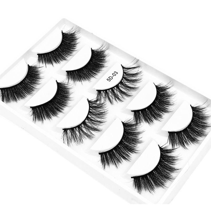 European And American Hot-Selling 5-Pair Set Natural Synthetic False 5D Dense Long Multi-Layered Eyelashes_voghion.com