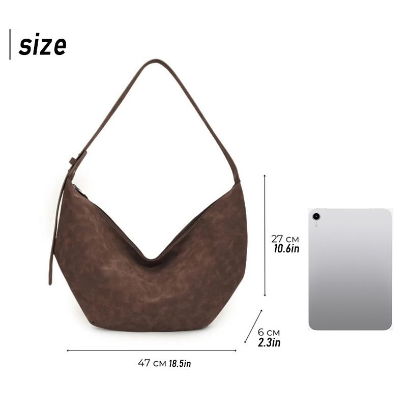 Bolso de hombro vintage para mujer: bolso bandolera de piel sintética de gran capacidad con cierre de cremallera, diseño clásico acolchado para uso diario._voghion.com