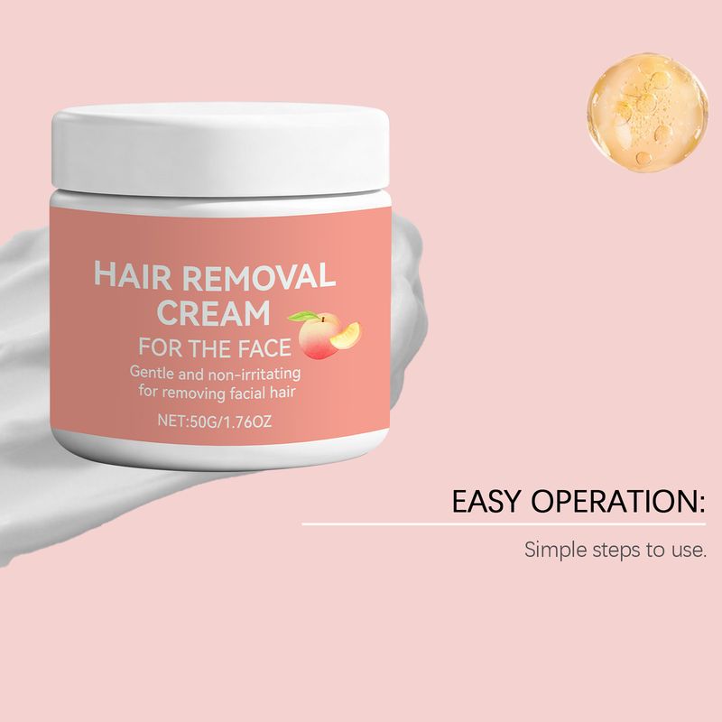 Crème dépilatoire nettoyante quotidienne à la pêche, hydratante, nourrissante et douce pour le visage._voghion.com