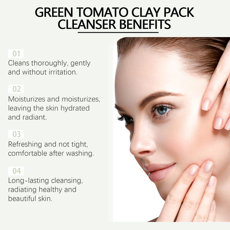EELHOE Green Tomato Cleanser, Clean Facial Pores, Balance Oil And Moisturize Skin Cleanser_voghion.com