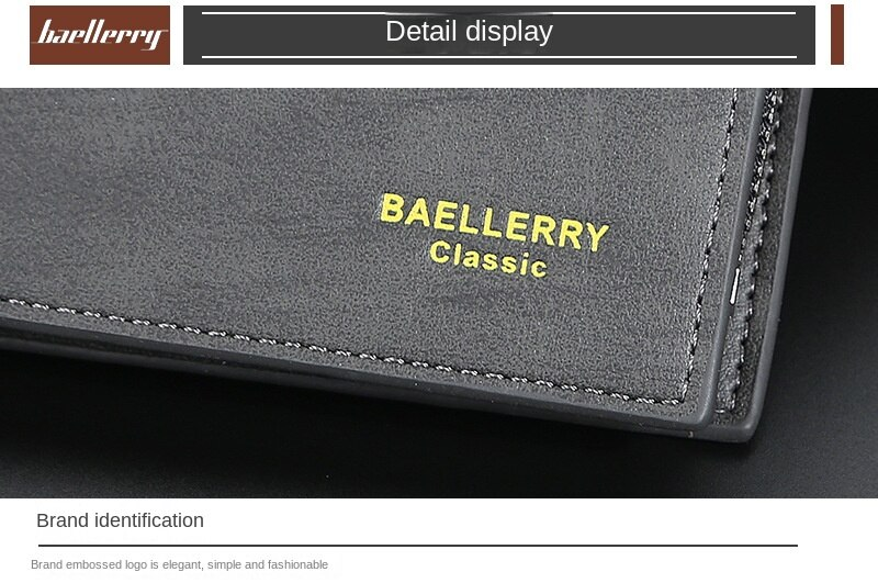Portafoglio corto da uomo Baellerry Portamonete in pelle PU multi-card di alta qualità Porta carte di credito orizzontale alla moda_voghion.com