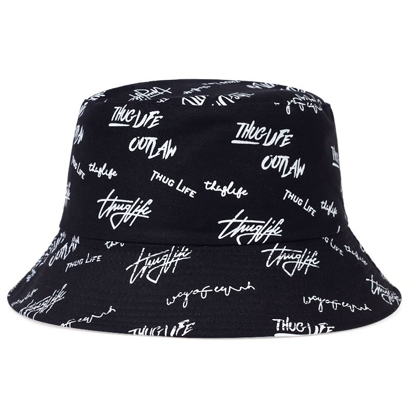 Hot Sale Unisex Double Sided Wearable Thugufe Embroidery Personality Bucket Hats Fishermen Caps Outdoor Casual Cap Sunscreen Hat_voghion.com