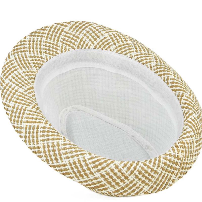 Nuovo cappello a cilindro da uomo, cappello jazz intrecciato in erba ombreggiante, cappello britannico a quadretti, cappello da sole estivo in lino da uomo e da donna, cappello di paglia_voghion.com
