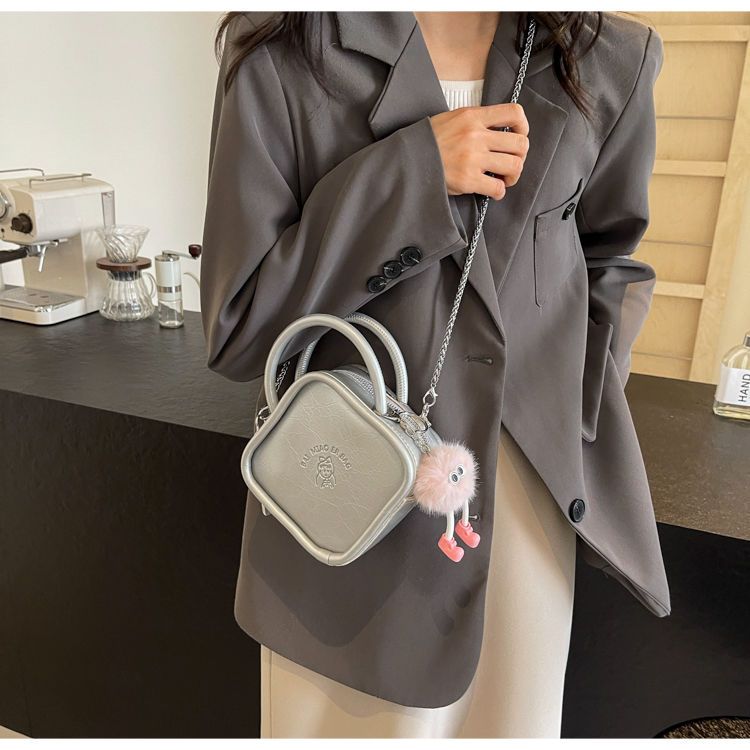 H7 borsa a tracolla con catena versatile e di alta qualità in argento da donna, mini borsa a mano, piccola borsa quadrata_voghion.com