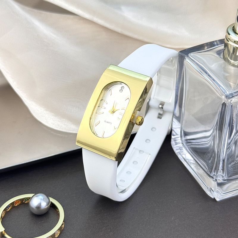 Women's Niche Rectangle Round Watch Colored Silicone Belt Temperament Premium Quartz Watch Work Daily Birthday Anniversary Valentine's Day Gift_voghion.com