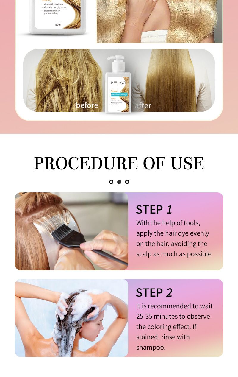Après-shampoing colorant pour cheveux Éclaircissant pour cheveux Réparateur de teinture pour cheveux Coloration douce Bubble Dye_voghion.com