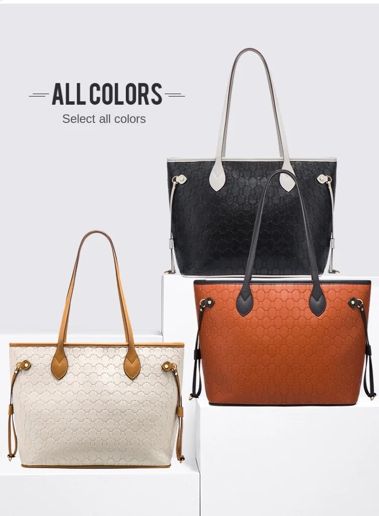 Tote Bag 2023 Fashion New High-quality Large-capacity Three-piece Set Ladies Handbag Card Holder Shoulder Messenger Bag_voghion.com