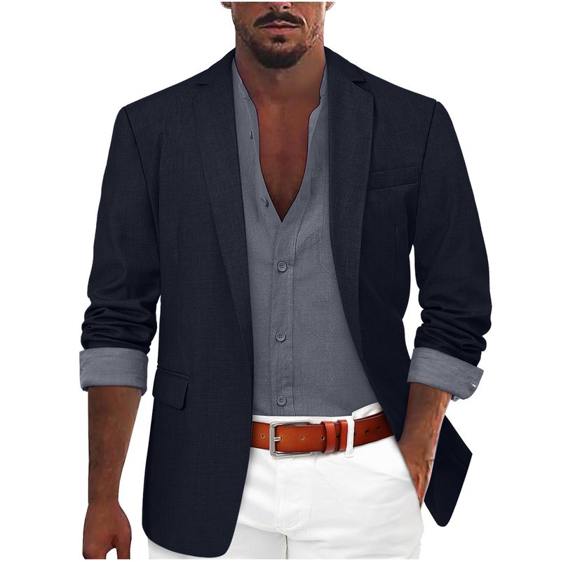 Giacca da uomo con un bottone, stile casual_voghion.com