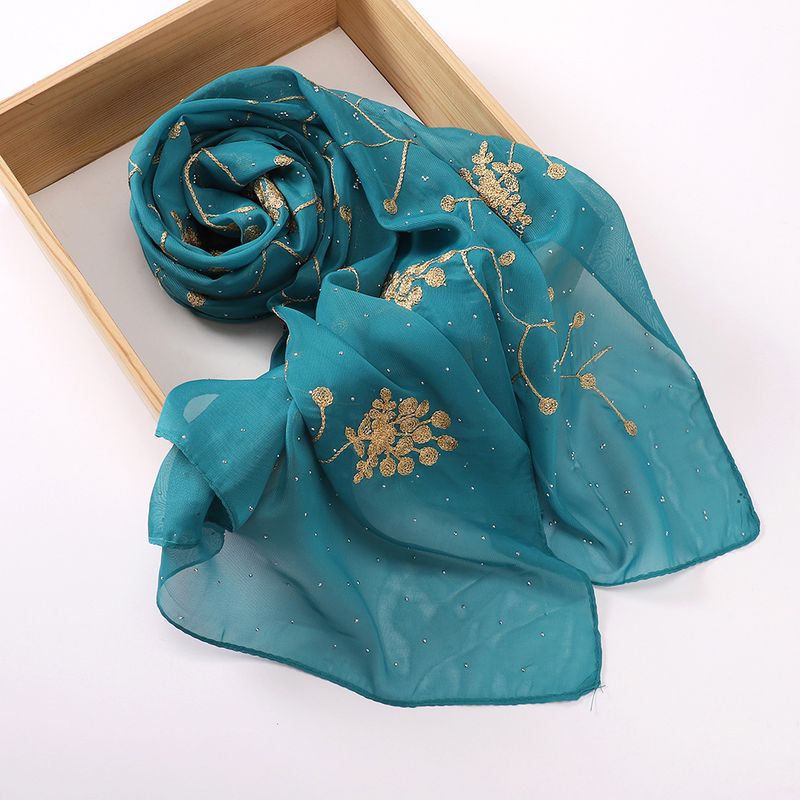 Foulard décoratif en mousseline de soie brodée de diamants pour femme, hijab Hui, fil, offre spéciale_voghion.com