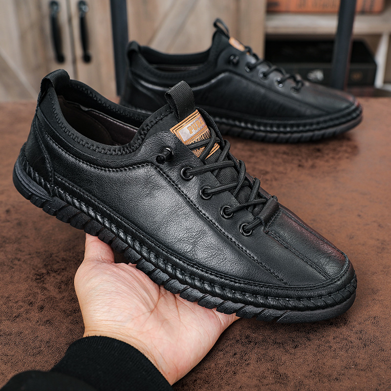 Geeignet für alle Jahreszeiten 2024 Neue Frühlings-Business-Casual-Leder-Loafer im britischen Stil Trendige Slip-On-Schuhe für Herren_voghion.com