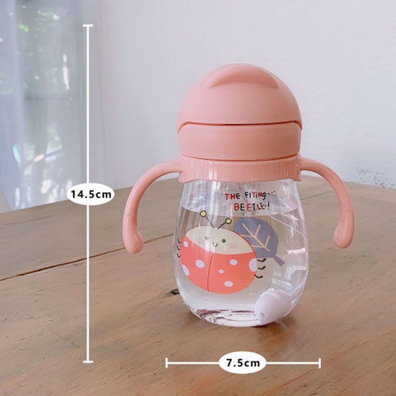 350ml Bebek Şişeleri İçme Bardağı Pipetli Besleme Şişesi Yerçekimi Topu Geniş Kalibreli Çocuk İçme Sütü Su Çift Kullanımlı Şişe_voghion.com