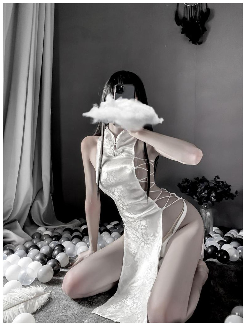 Sexy Qipao High Split Bandage Erotic Lingerie Adjustable Size Cheongsam Role Play Sex Play Lingerie For Sex Porn Long_voghion.com
