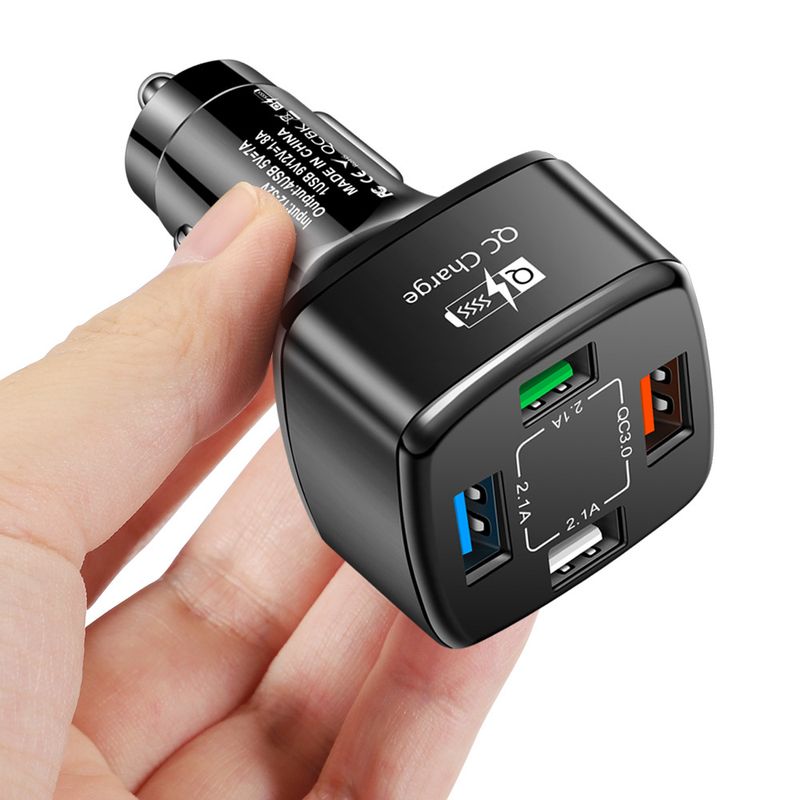 Music Festival  7A 4USB Fast Charging One to Four QC3.0 Multi Port Car Charger_voghion.com