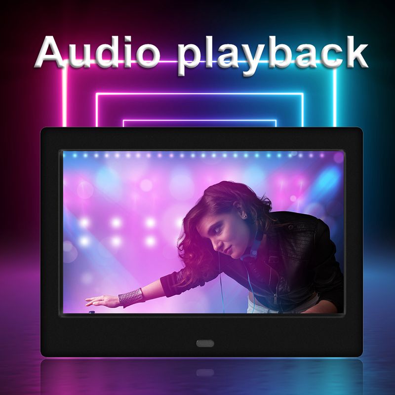 7inch HD LED Digital Frame Clock Calendar With Remote Control 800*480 Music Photo Video Player For Friends_voghion.com